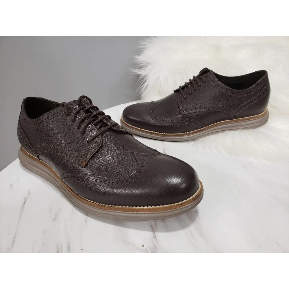 NEW NO BOX RARE 9.5 WIDE BROWN JAVA LEATHER original grand wingtip oxford C26267